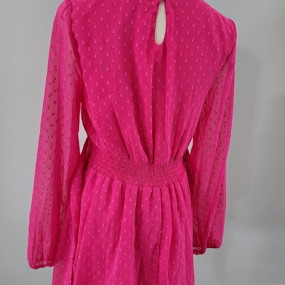 NWT Japna Chiffon Ruffle Tiered Skirt Long Sleeve Dress - Picture 8 of 13